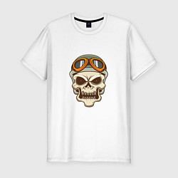 Футболка slim-fit Biker - Skull, цвет: белый