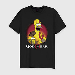 Мужская slim-футболка Homer god of bar