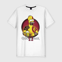 Мужская slim-футболка Homer god of bar