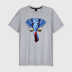 Мужская slim-футболка Слон с тесаком