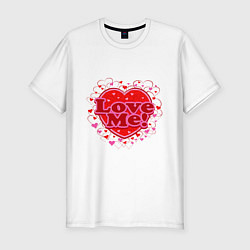 Футболка slim-fit Heart - Love me, цвет: белый