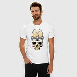 Футболка slim-fit Череп - скейтборд Экстрим Skull - Skateboard Extre, цвет: белый — фото 2