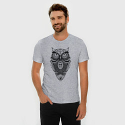 Футболка slim-fit Сова в стиле Мандала Mandala Owl, цвет: меланж — фото 2