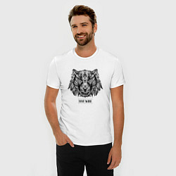 Футболка slim-fit Тигр в стиле Мандала Mandala Tiger Live Wild, цвет: белый — фото 2