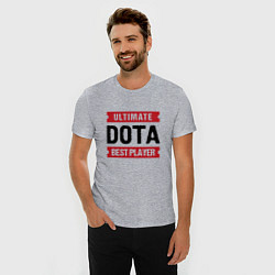 Футболка slim-fit Dota: таблички Ultimate и Best Player, цвет: меланж — фото 2