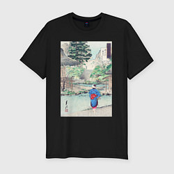 Мужская slim-футболка True View of Benten at Inokashira Прогулка