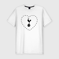 Мужская slim-футболка Лого Tottenham в сердечке