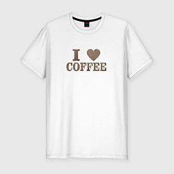 Футболка slim-fit I love coffee!, цвет: белый