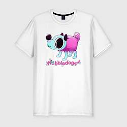 Футболка slim-fit Wobbledog cute, цвет: белый