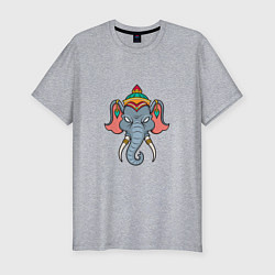 Мужская slim-футболка Индия - Слон