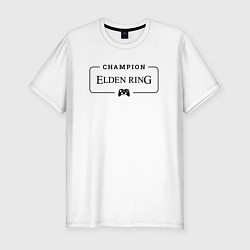 Футболка slim-fit Elden Ring Gaming Champion: рамка с лого и джойсти, цвет: белый
