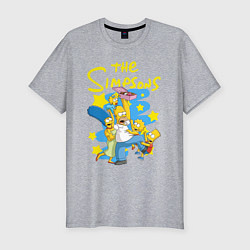 Футболка slim-fit The SimpsonsСемейка Симпсонов, цвет: меланж