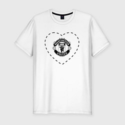 Футболка slim-fit Лого Manchester United в сердечке, цвет: белый