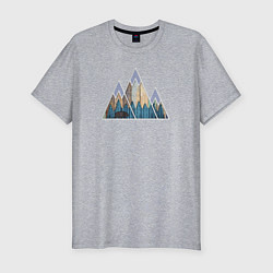 Мужская slim-футболка Деревянные горы
