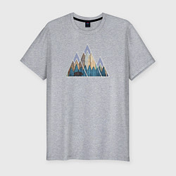 Мужская slim-футболка Деревянные горы