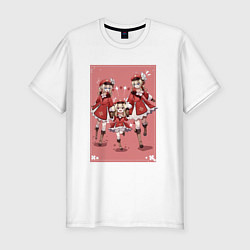 Мужская slim-футболка Барбара, Кли и Джинн Genshin Impact