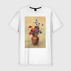 Мужская slim-футболка Flowers in a Vase Букет цветов