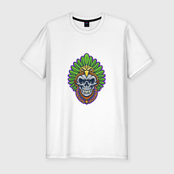 Мужская slim-футболка Skull - Indian