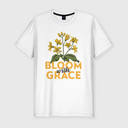 Футболка slim-fit Bloom with grace, цвет: белый