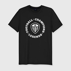 Мужская slim-футболка Символ Leeds United и надпись Football Legends and