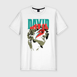 Мужская slim-футболка Давид Bowie