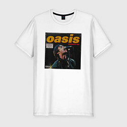 Мужская slim-футболка Альбом KNEBWORTH 1996 группы OASIS