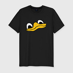 Футболка slim-fit Утиная моська duck face, цвет: черный