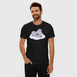 Футболка slim-fit Милая Коала Спит На Облачке, цвет: черный — фото 2