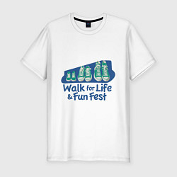 Мужская slim-футболка WALK FOR LIFE FUN FEST