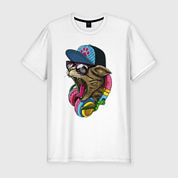 Мужская slim-футболка Cat Swag