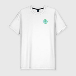 Мужская slim-футболка Save the earth эко дизайн карадашом с маленькой пл