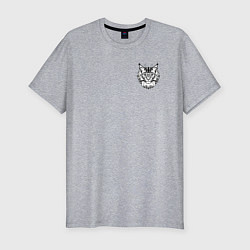 Мужская slim-футболка Морда кота Мейн-куна