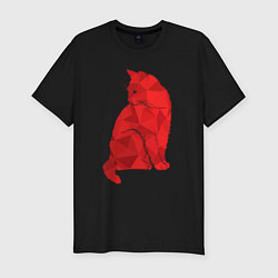 Мужская slim-футболка Котик минимализм