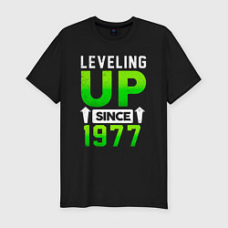 Мужская slim-футболка Повышение уровня с 1977 года