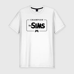 Футболка slim-fit The Sims Gaming Champion: рамка с лого и джойстико, цвет: белый