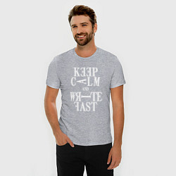 Футболка slim-fit ТЕТРАДЬ СМЕРТИ - KEEP CALM, цвет: меланж — фото 2