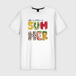 Мужская slim-футболка Summer буквы из фруктов