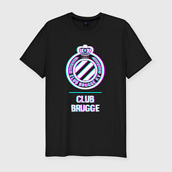 Мужская slim-футболка Club Brugge FC в стиле Glitch