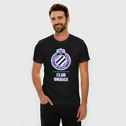 Футболка slim-fit Club Brugge FC в стиле Glitch, цвет: черный — фото 2