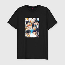 Футболка slim-fit Ahiru no Sora art, цвет: черный