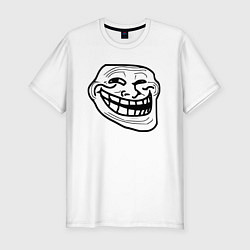 Мужская slim-футболка Тролльфейс улыбается мем