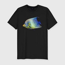 Футболка slim-fit Тропическая разноцветная рыба, цвет: черный