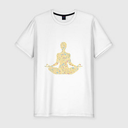 Мужская slim-футболка Медитация смайлики