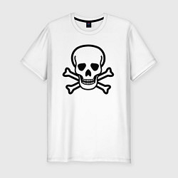 Мужская slim-футболка Абстрактные череп и кости