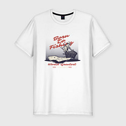 Мужская slim-футболка Рожден рыбаком