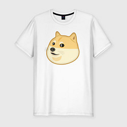 Мужская slim-футболка Пёс Доге крупным планом
