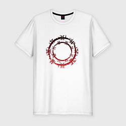 Мужская slim-футболка Скандинавский символ круга викингов