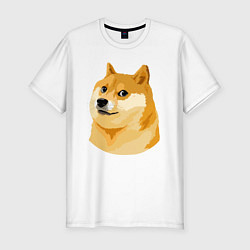 Футболка slim-fit Пёс Доге, цвет: белый