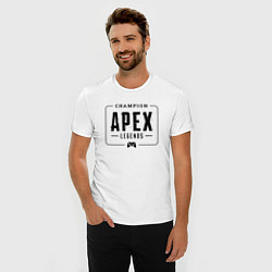 Футболка slim-fit Apex Legends gaming champion: рамка с лого и джойс, цвет: белый — фото 2