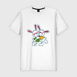 Мужская slim-футболка Пара влюбленных заек